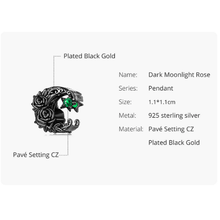 Dark Moonlight Rose Charm
