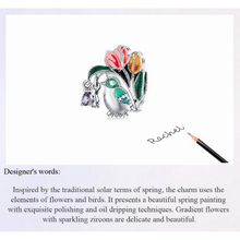 Charm Bird in Tulips