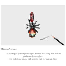 Punk Black Red Spider Charms