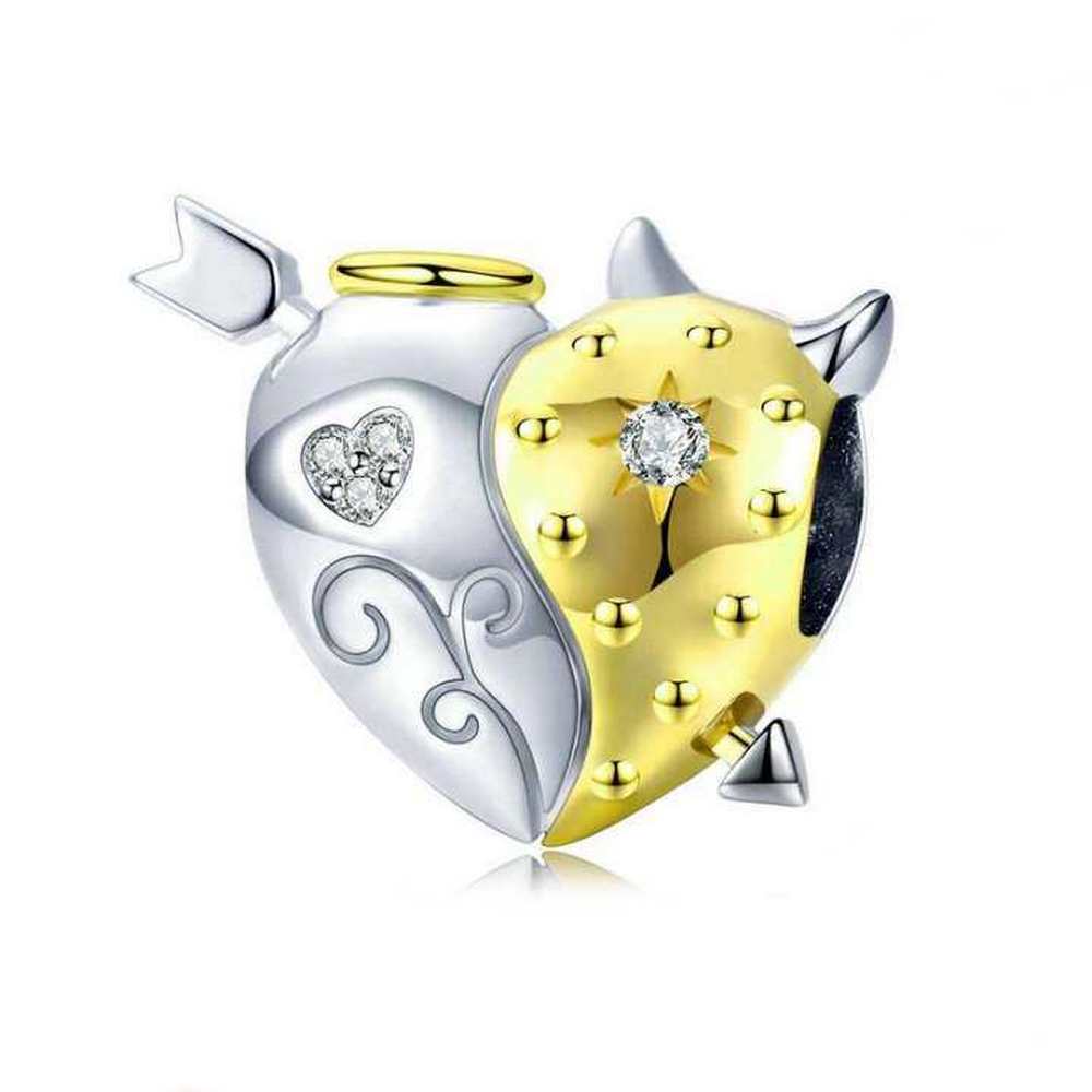 Angel & Devil Heart Bead Charm