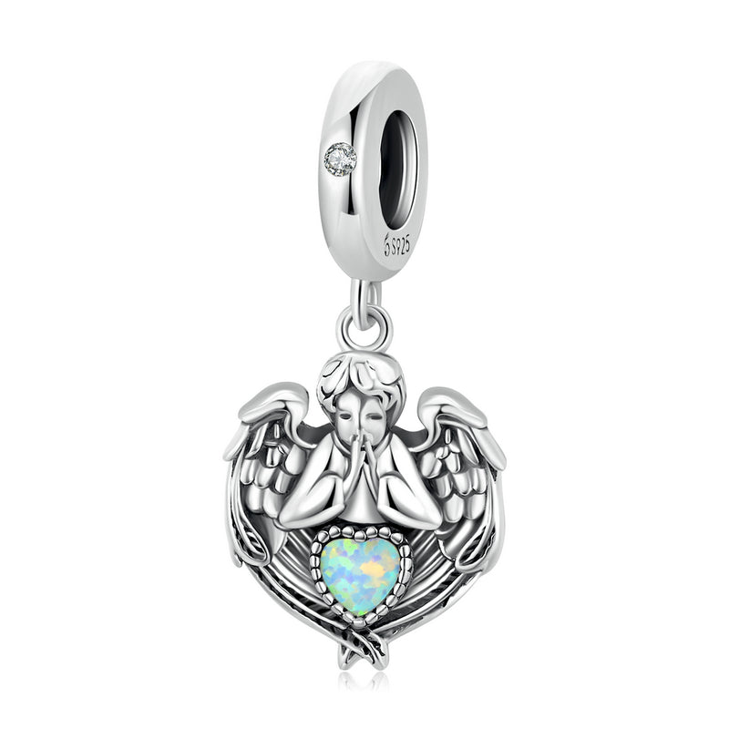 Angel Praying Heart Charm