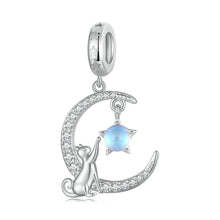 Lovely Cat Charms Pendant Moonstone