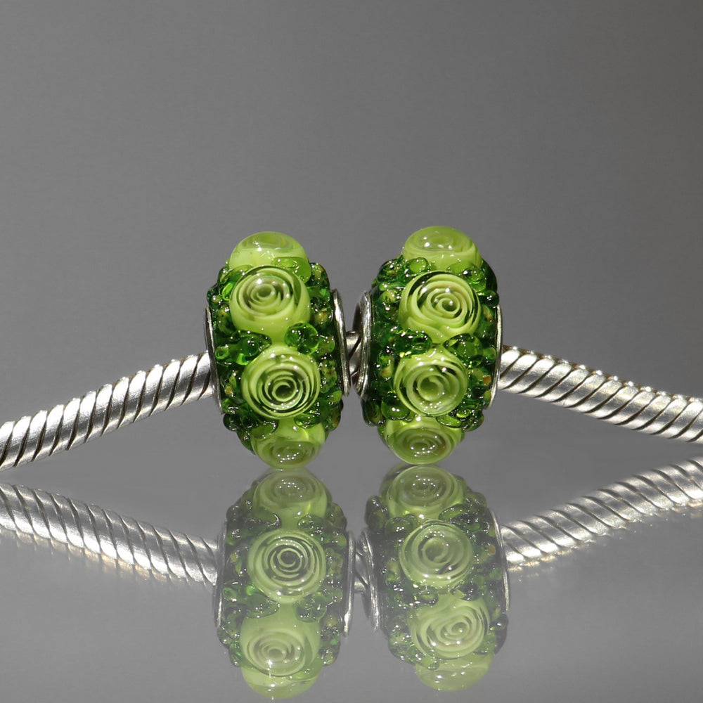 Murano Green Roses 1 pcs