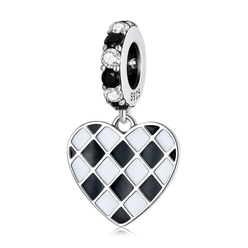 Black-white Grid Love Pendant