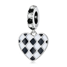 Black-white Grid Love Pendant