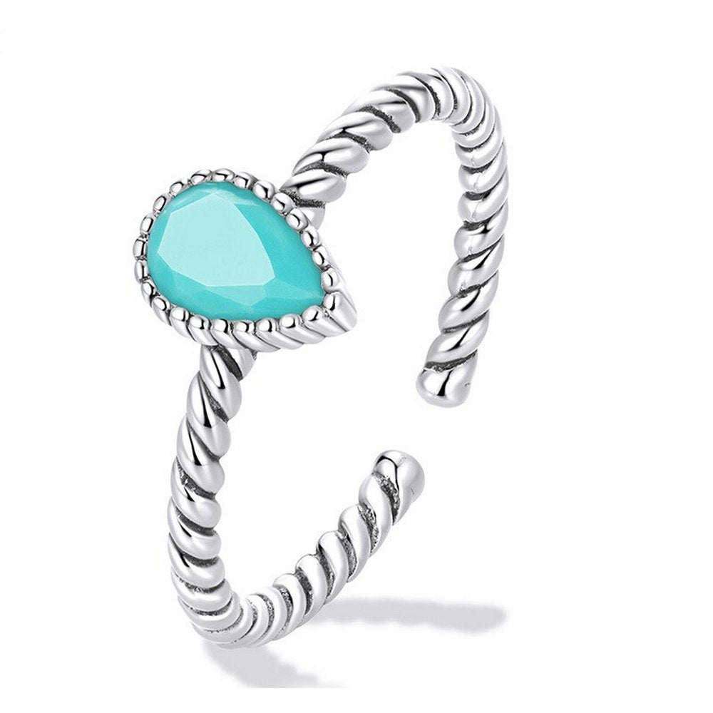 Waterdrop Turquoise Open Size Ring