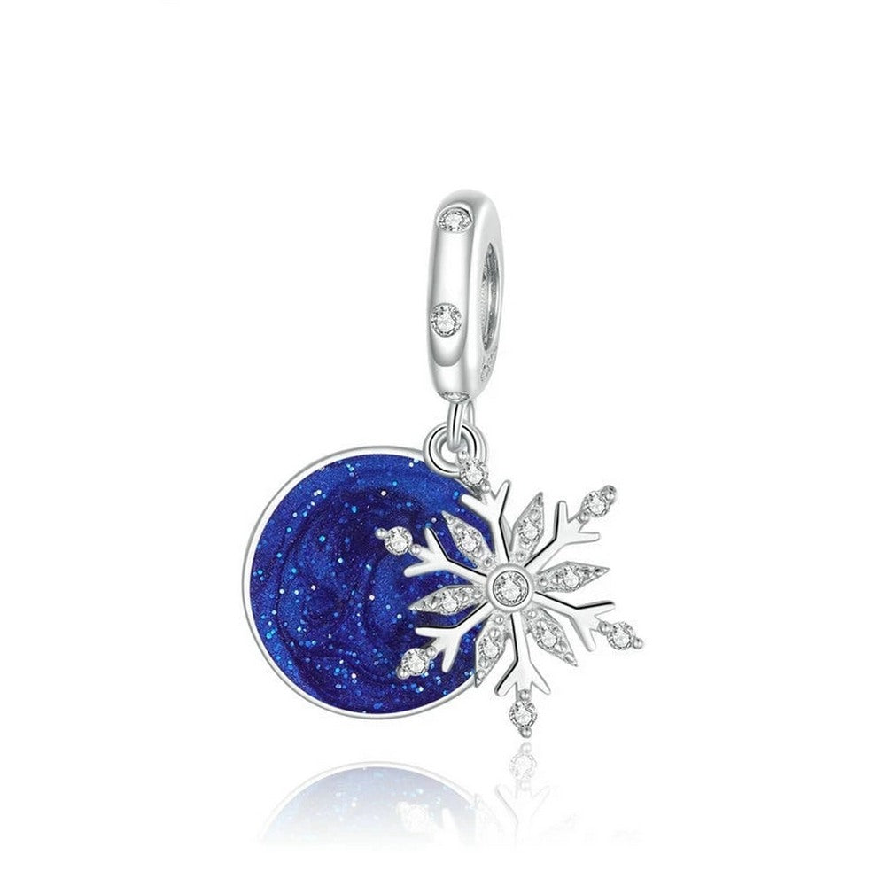 Snowy Night Sky Pendant Charm