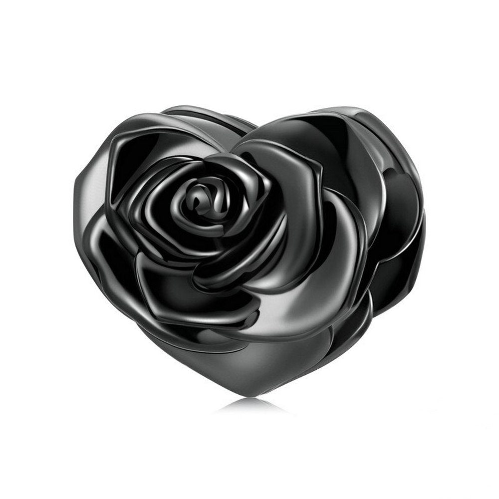 Love Black Rose Bead Charm