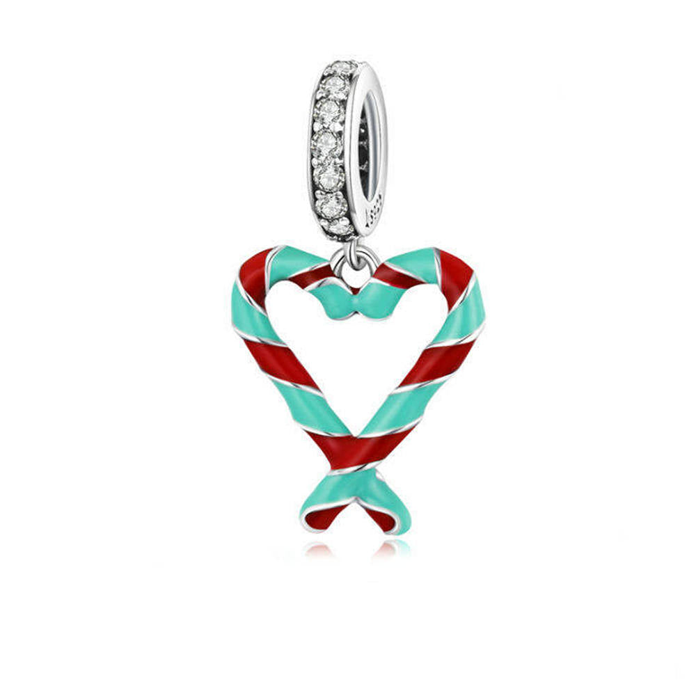 Christmas Candy Canes Love Pendant