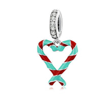 Christmas Candy Canes Love Pendant