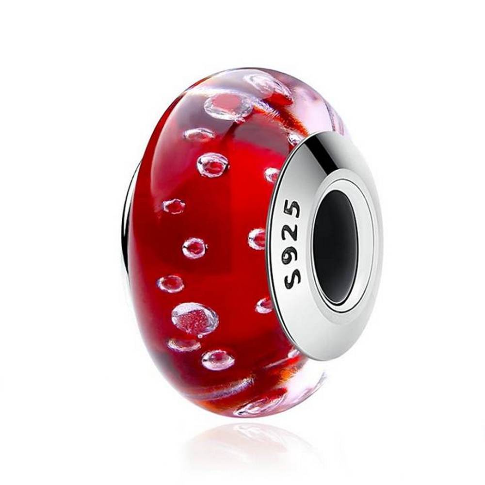 Red Effervescence Murano Glass Bead