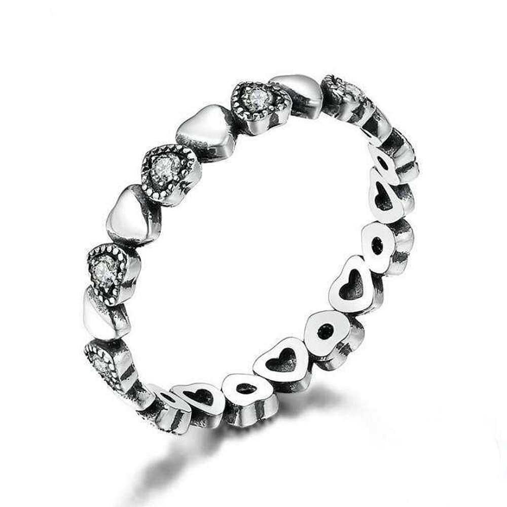 Stackable Ring Heart Black CZ