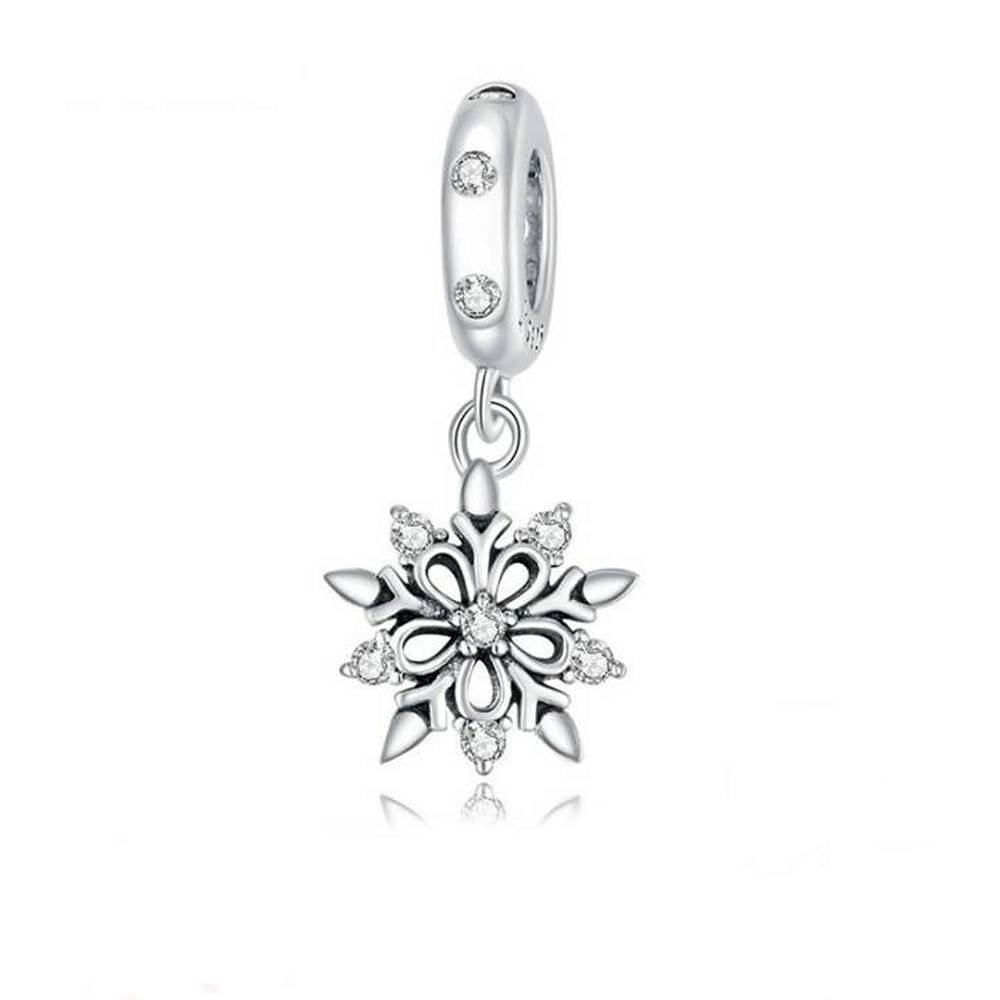 Crystal Snowflake silver Charm