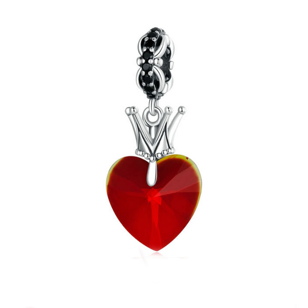 Magic Crown Red Heart Charm Bead Pendent