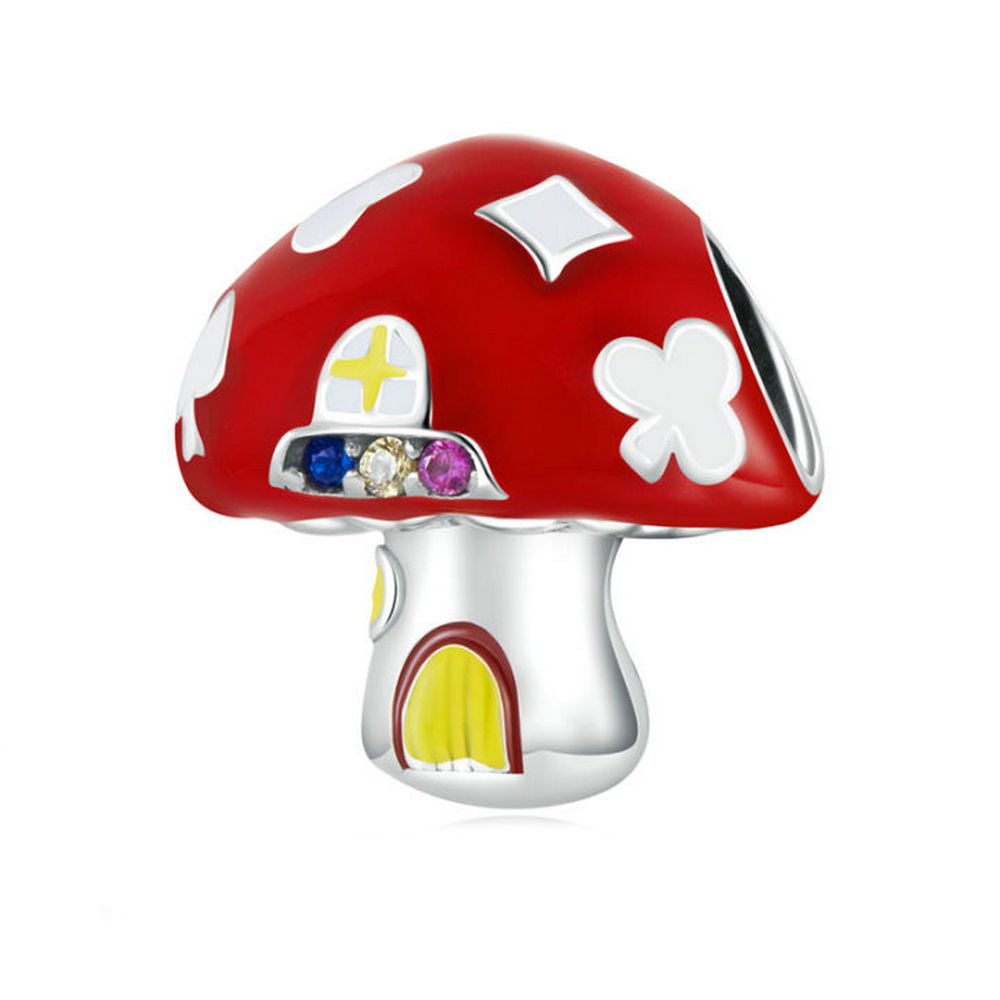 Red Cute Mushroom Charms Beads