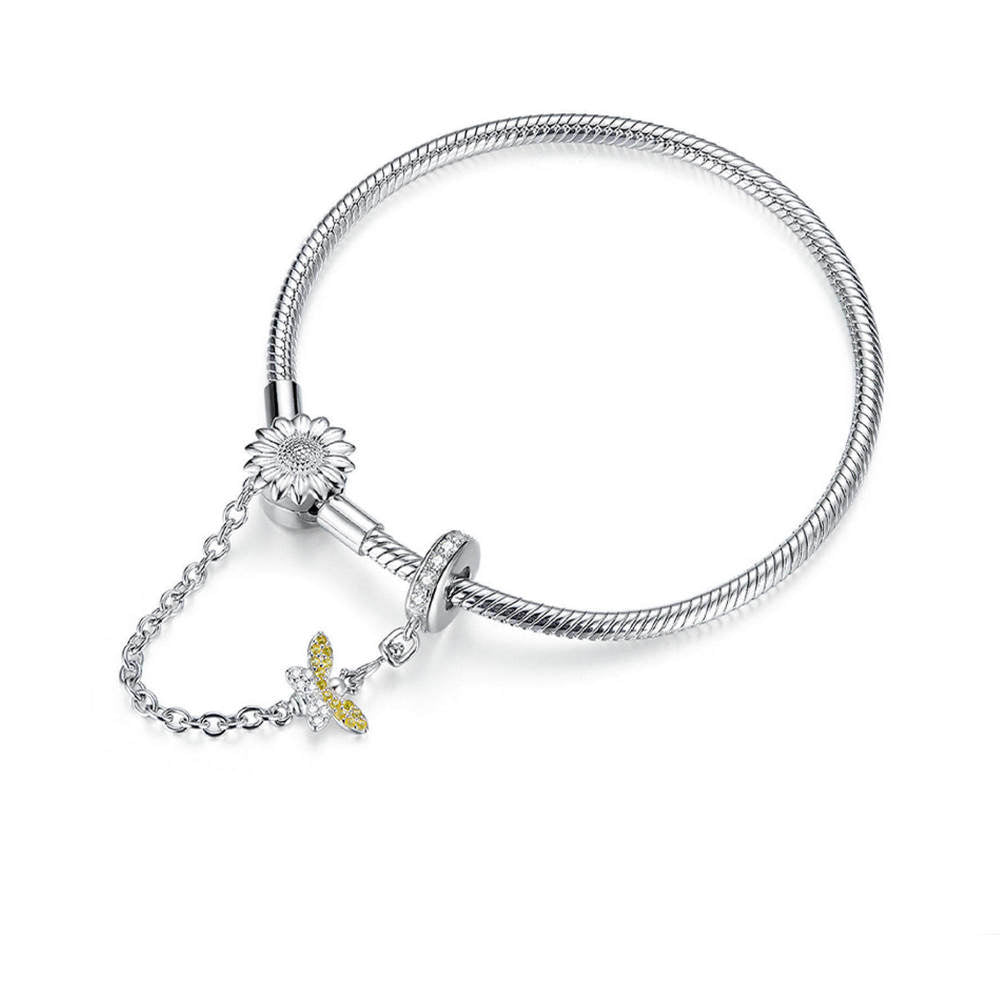 Bracelet Busy Bee and Sunflower Safety Chain