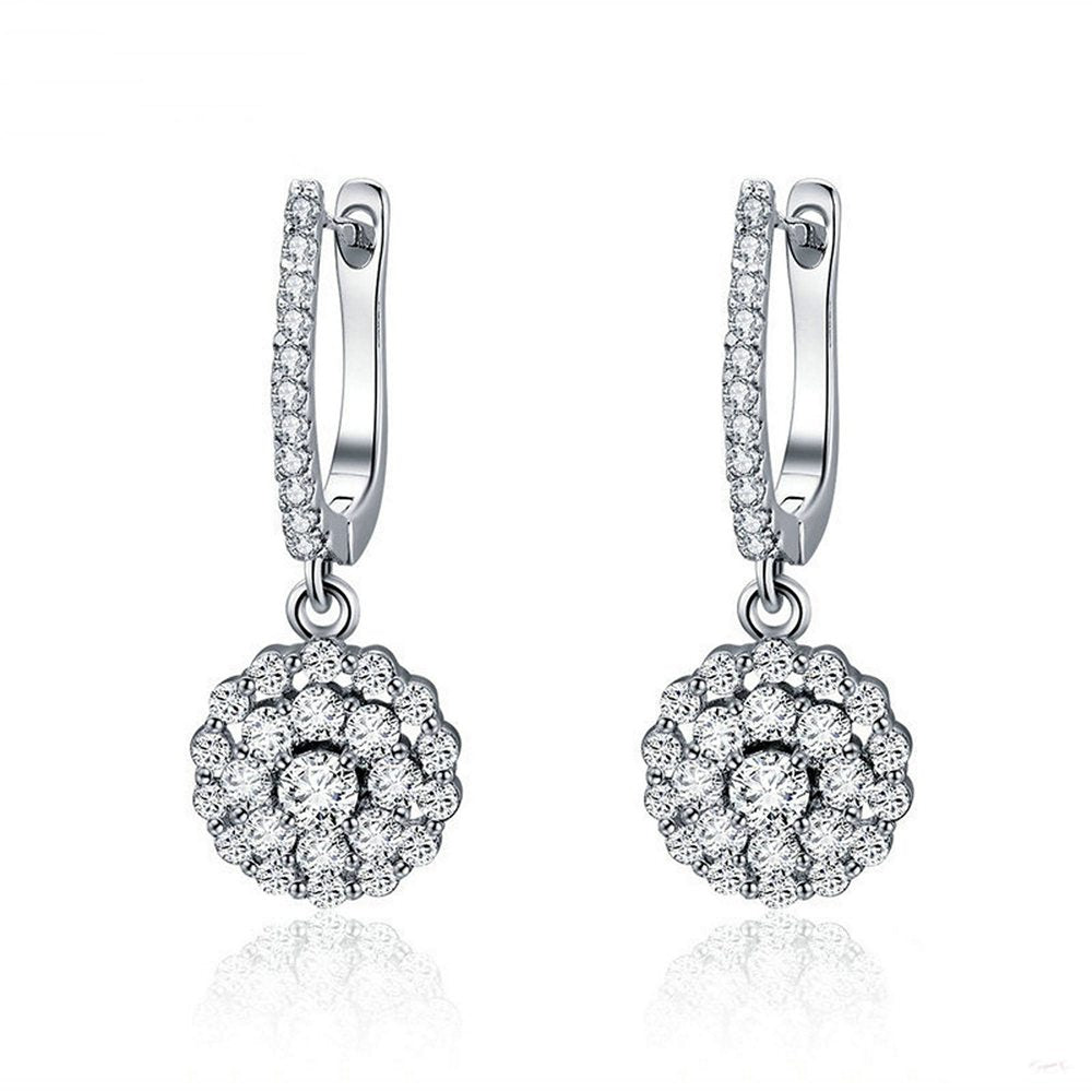 Round Earrings With Zircon