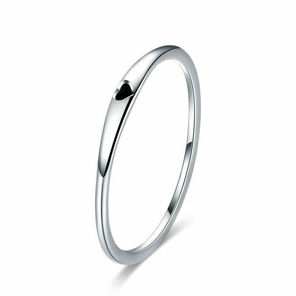 Round Ring Simple Heart Engrave