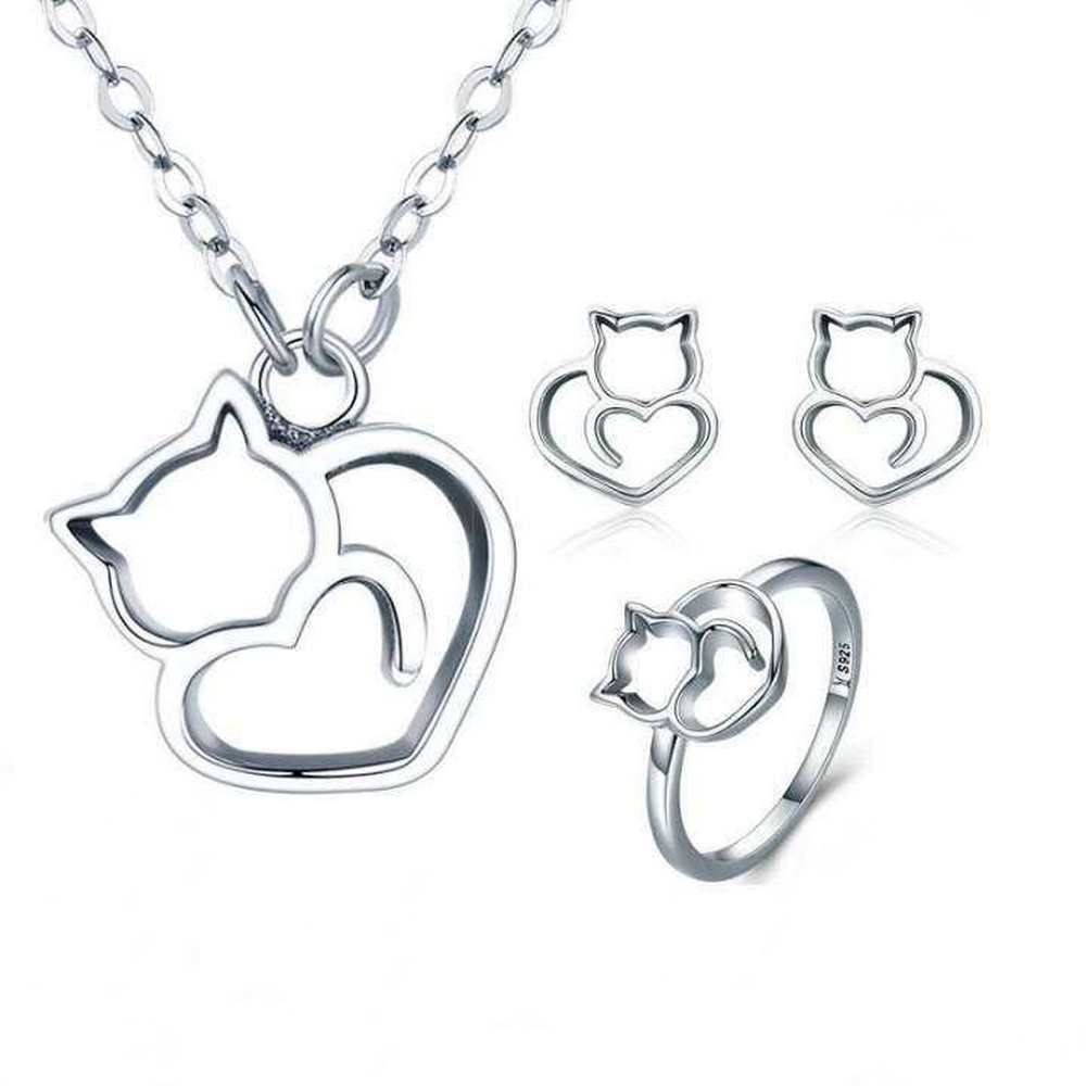 Fashion Cute Cat Jewelry Sets