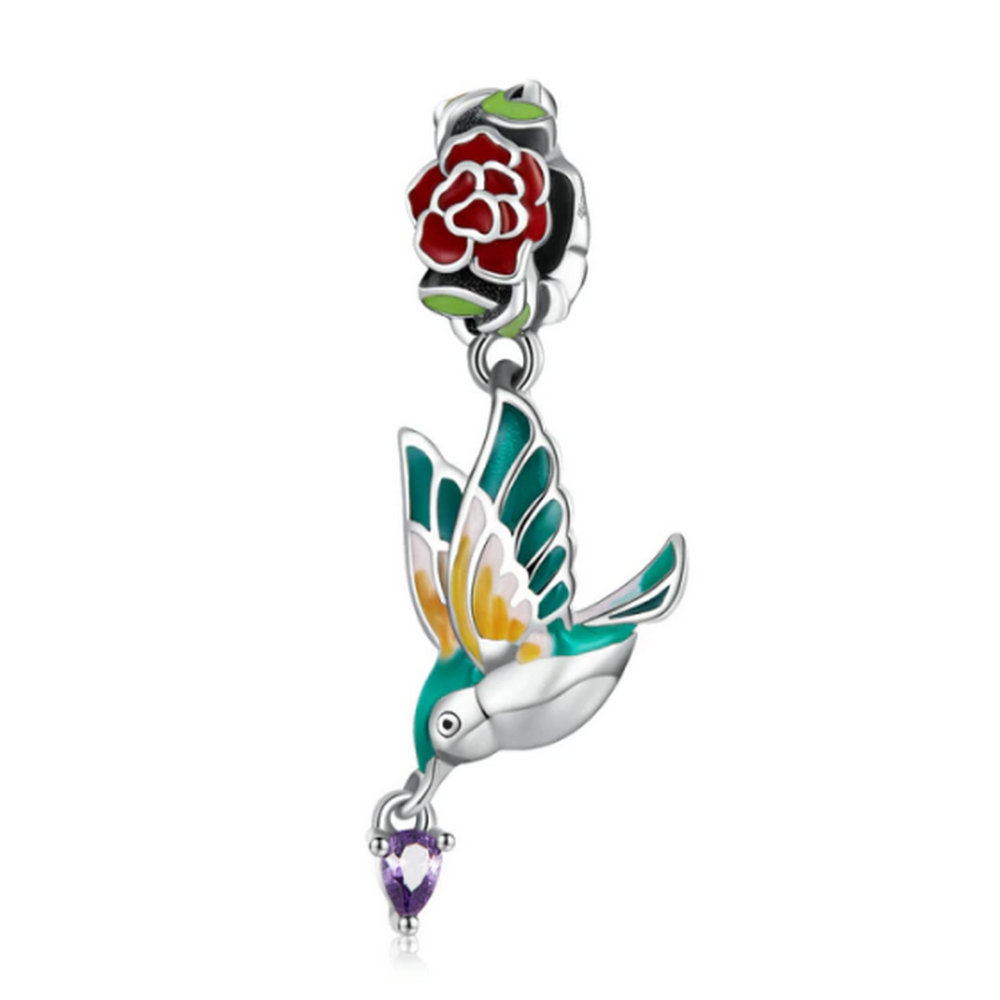 Bird Charm with Zircon