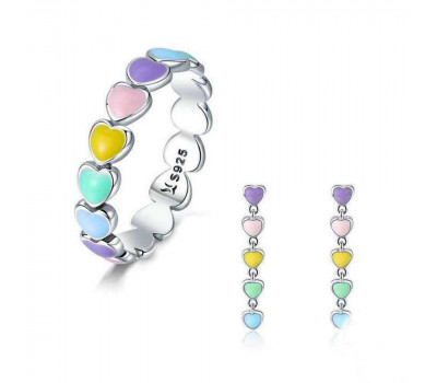 Jewelry Set Rainbow Heart to Heart 