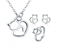Fashion Cute Cat Jewelry Sets 