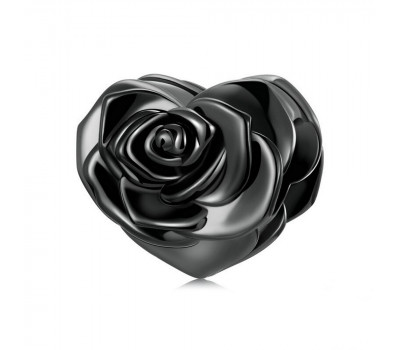 Love Black Rose Bead Charm