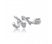 Silver Rose Vines Charm