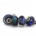 Charm Bead Blue Murano Glass Faceted Colorful Foil 1pcs
