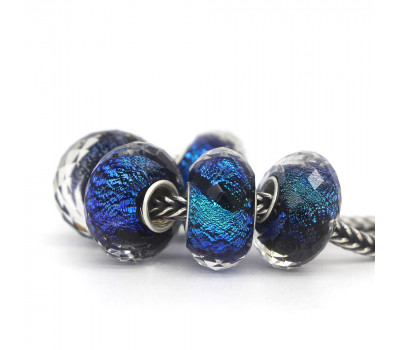 Blue Murano Glass Faceted Colorful Foil Charm Bead 1pcs
