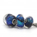 Blue Murano Glass Faceted Colorful Foil Charm Bead 1pcs