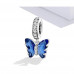 Blue Butterfly Murano Glass Charm Pendant