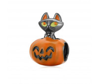 Pumpkin Black Cat Charm