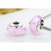 Pink Hearts Murano Glass Beads Charms 