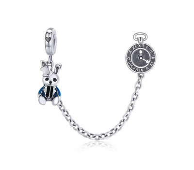 Magical Rabbit and Clock Safety Chain Charm
