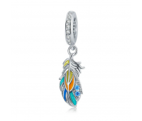 Peacock Colorful Feather Pendant Charm