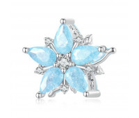 Aquamarine Snowflake Bead Charms 