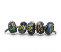Murano Glass Faceted Colorful Foil Charm Bead 1pcs