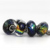 Blue and Gold Murano Glass Faceted Colorful Foil Charm Bead 1pcs
