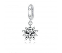 Crystal Snowflake silver Charm