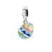 Lucky Eggs Pink Heart Colorful Charm Pendant 