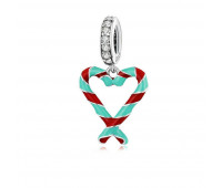 Christmas Candy Canes Love Pendant