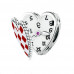 Cute Red Heart Clock Charms Beads
