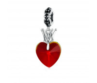 Magic Crown Red Heart Charm Bead Pendent