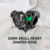 Dark Skull Shaped Rose Charm