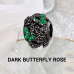Dark Butterfly Rose Charm