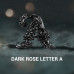 Dark Rose Letter A Charm