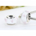 White Hearts Murano Glass Beads Charms 