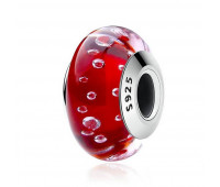 Red Effervescence Murano Glass Beads