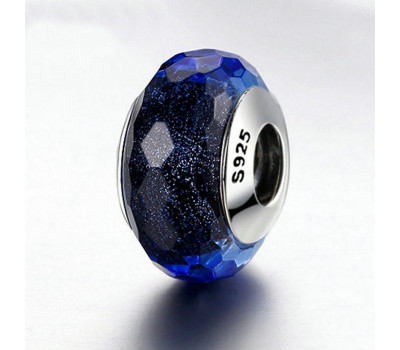 Fascinating Black Blue Murano Glass Beads
